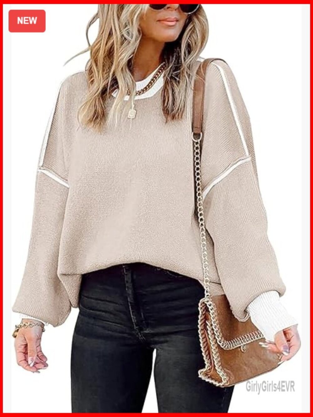 Oversized Batwing Sleeve Pullover Sweater Viscose Nylon Knit Fall Tunic